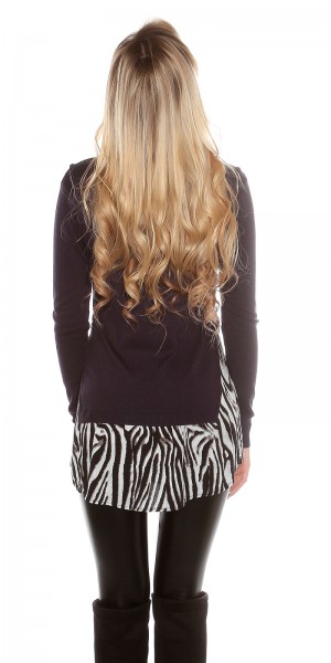 Koucla Trendy Koucla 2in1 FeinstrickPulli mit AnimalPrint Saisonschlussverkauf