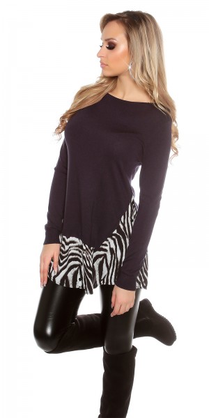 Koucla Trendy Koucla 2in1 FeinstrickPulli mit AnimalPrint Saisonschlussverkauf