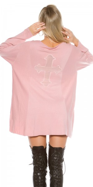 Koucla Trendy KouCla Oversize Pulli mit Mesh Kreuz Black Friday