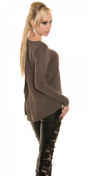 Koucla Sexy Koucla Pullover mit Spitze und Knöpfen Cyber Monday