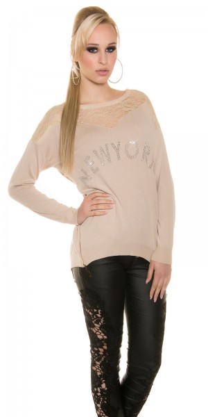 Koucla Trendy Koucla Pulli NEWYORK mit Strass Weihnachtsangebot
