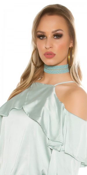 Koucla Trendy Häkelchoker mit Goldfaden Online Outlet