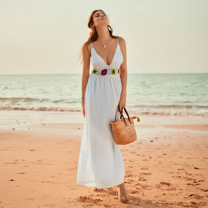 Rosa Faia Style CROCHET DRESS - Strandkleid Super Sparpreis