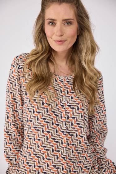 Lieblingsstück Alloverprint-Bluse mit Rundhalsausschnitt Cyber Monday