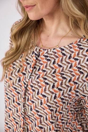 Lieblingsstück Alloverprint-Bluse mit Rundhalsausschnitt Cyber Monday