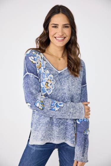Lieblingsstück Pullover Insideout-Blumenprint Lagerräumung