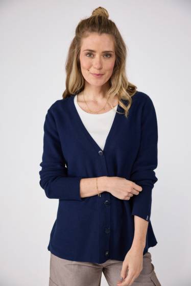 Lieblingsstück durchgeknöpfte V-Ausschnitt-Jacke Basic Heißer Verkauf