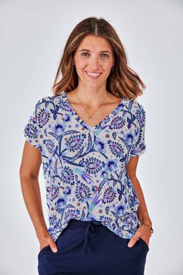 Lieblingsstück Kurzarm Sommer-Shirt mit Print Kostenlose Rückgabe