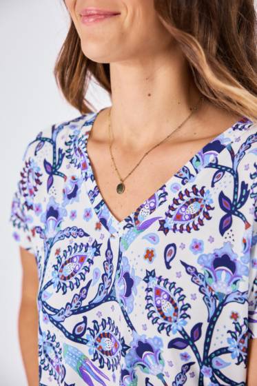 Lieblingsstück Kurzarm Sommer-Shirt mit Print Kostenlose Rückgabe