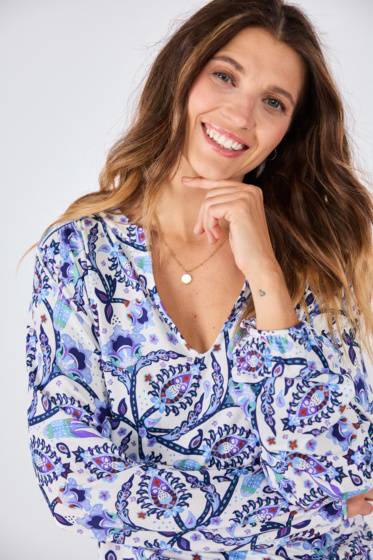 Lieblingsstück Print Bluse mit Bindebändern am Arm Letzte 3 Tage