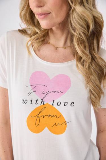 Lieblingsstück Shirt mit Herz-Frontmotivprint Letzter Tag