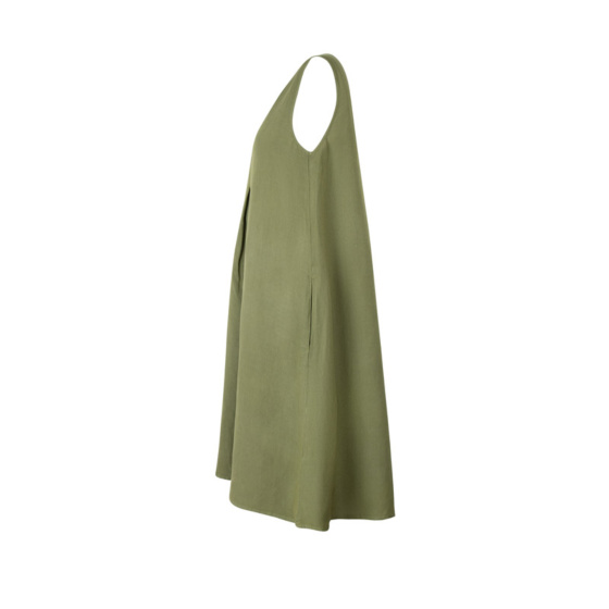 Lieblingsstück Ärmelloses Leinenkleid mit Falte 50% Rabatt mit kostenlosem Versand