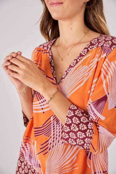 Lieblingsstück 3/4 Arm-Bluse mit Bordüre Kostenloser Versand international