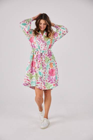Lieblingsstück Puffärmelkleid mit Paradise Print Black Friday Preise