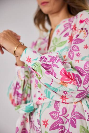 Lieblingsstück Puffärmelkleid mit Paradise Print Black Friday Preise