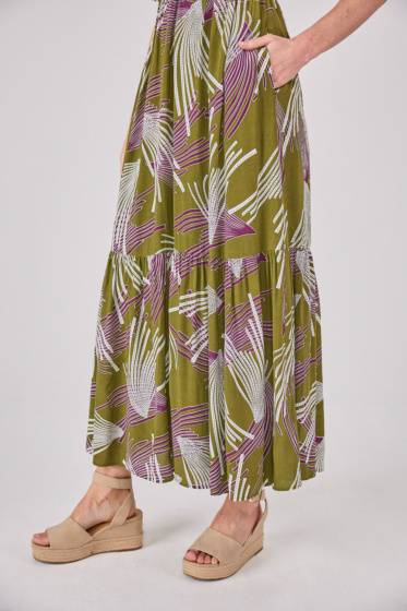 Lieblingsstück Maxikleid mit Gummizug und Print 50% Rabatt für begrenzte Zeit