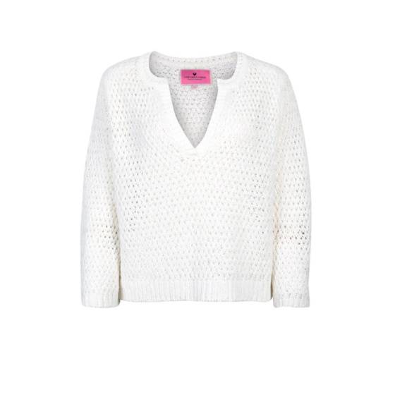 Lieblingsstück Lochstrick Pullover mit V-Ausschnitt Online