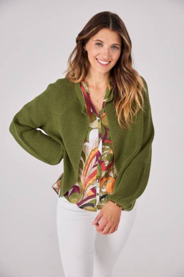 Lieblingsstück Strickjacke mit Puffarm und Rippenstruktur Outlet