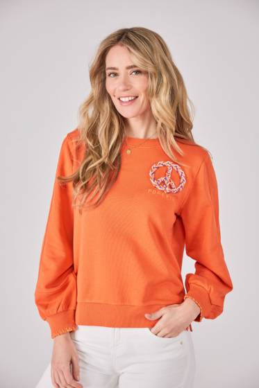 Lieblingsstück Sweatshirt mit Peace Stickerei Kostenloser Versand