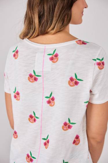 Lieblingsstück T-Shirt mit Allover Pfirsichmotiv Limitierter Zeitrabatt