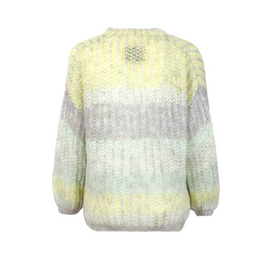 Lieblingsstück Strickjacke mit Stehkragen und Streifen Heißer Verkauf