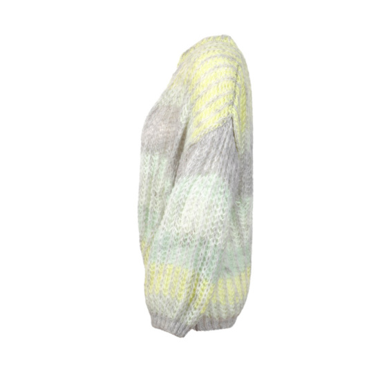 Lieblingsstück Strickjacke mit Stehkragen und Streifen Heißer Verkauf