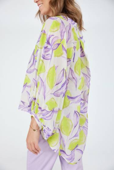 Lieblingsstück Bluse mit Stehkragen und Lemon Print Blitzangebot