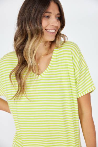 Lieblingsstück Halbarm T-Shirt mit Streifen Lime Neuheiten