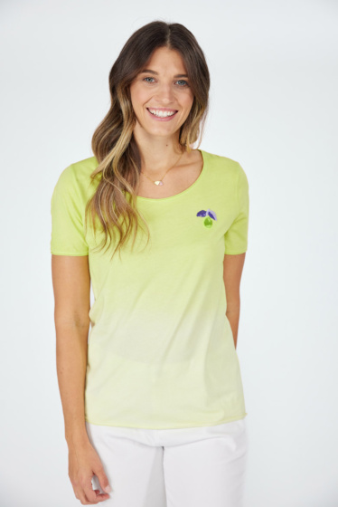 Lieblingsstück Kurzarm T-Shirt mit kleinem Zitronenmotiv Saisonale Angebote