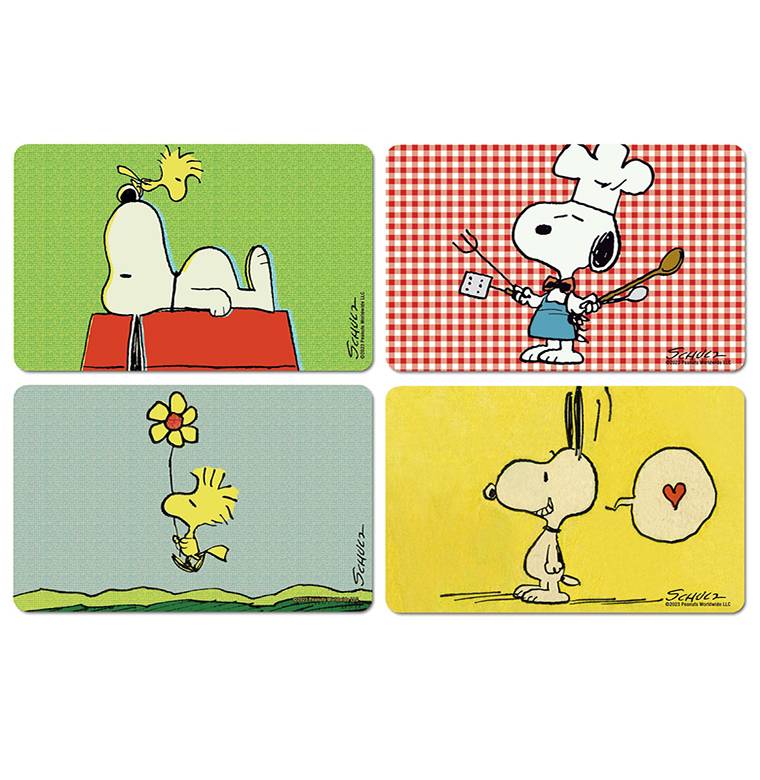 Logoshirt Peanuts - Snoopy & Woodstock - 4er Set - Frühstücksbrettchen
