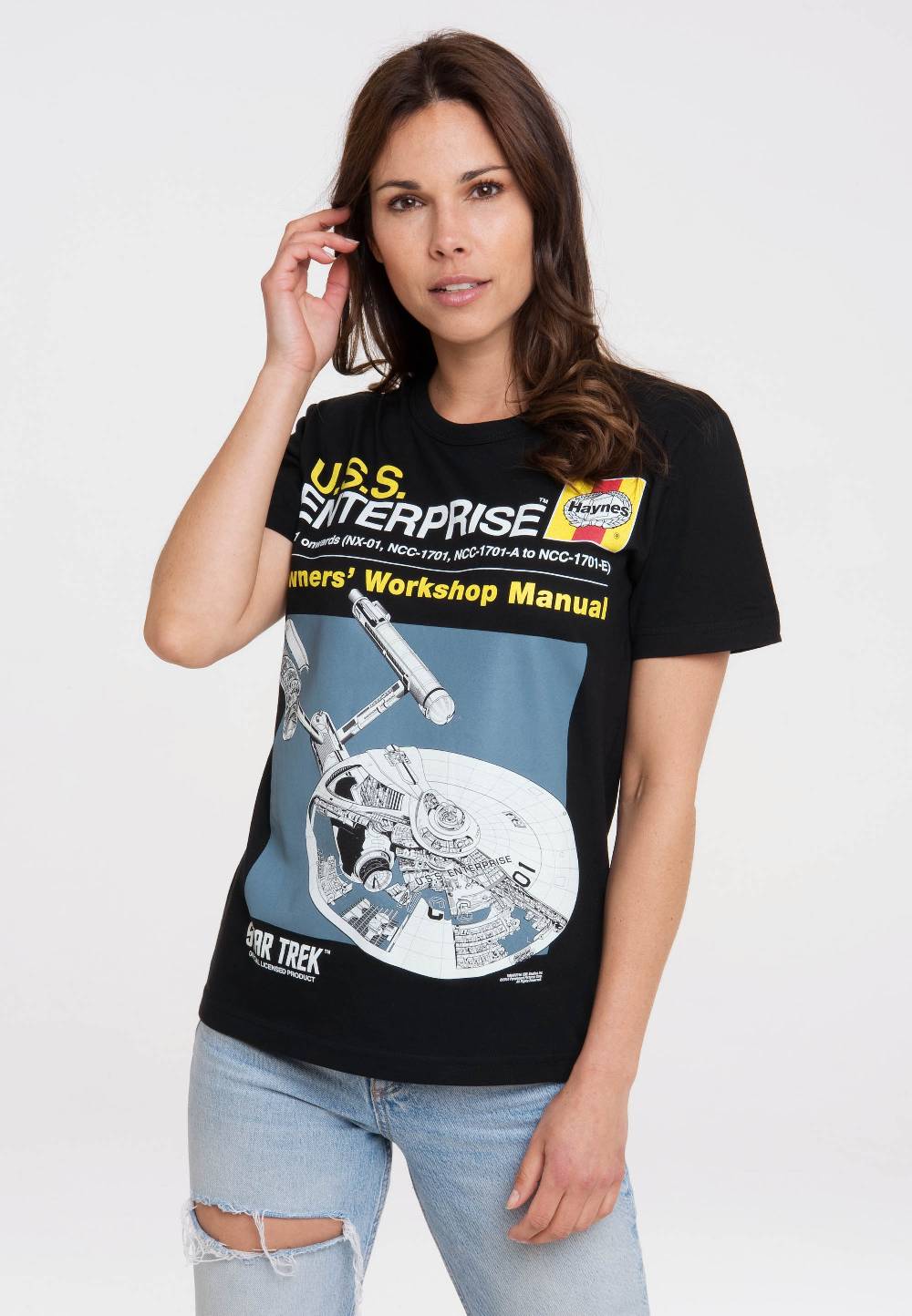 Logoshirt Star Trek - USS Enterprise - Haynes Workshop Manual - T-Shirt Print - Damen Zeitbegrenzte Promotion