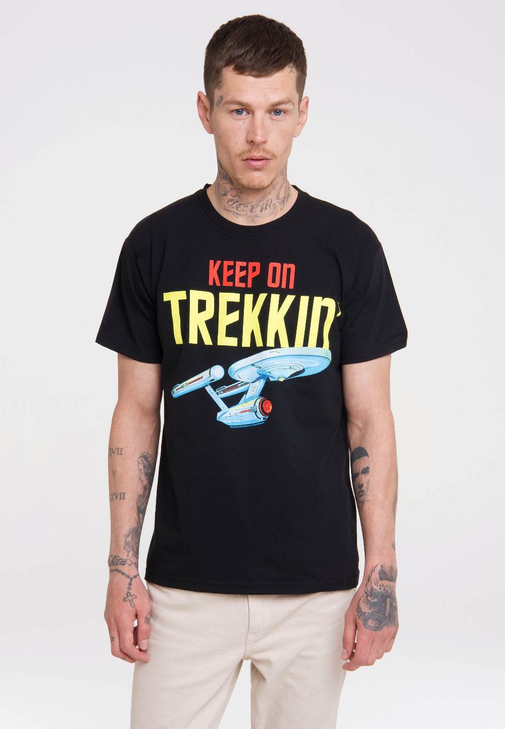 Logoshirt Star Trek - USS Enterprise - Keep On Trekkin' - T-Shirt Print Black Friday Preise