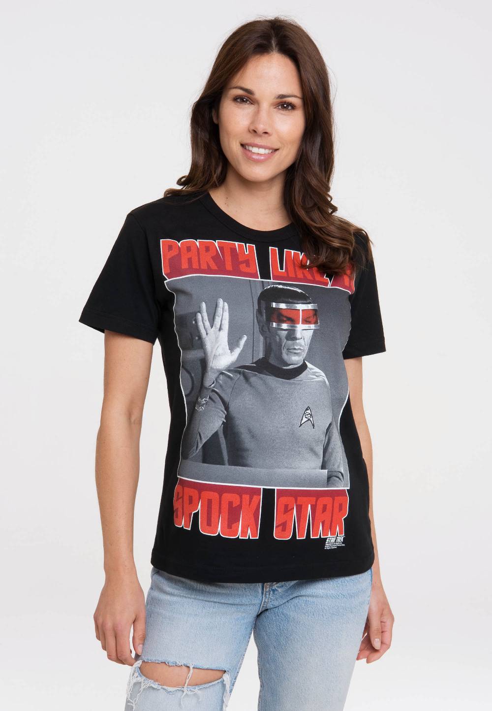Logoshirt Star Trek - Spock - Party Like A Spock Star - T-Shirt Print - Damen 50% Rabatt für begrenzte Zeit