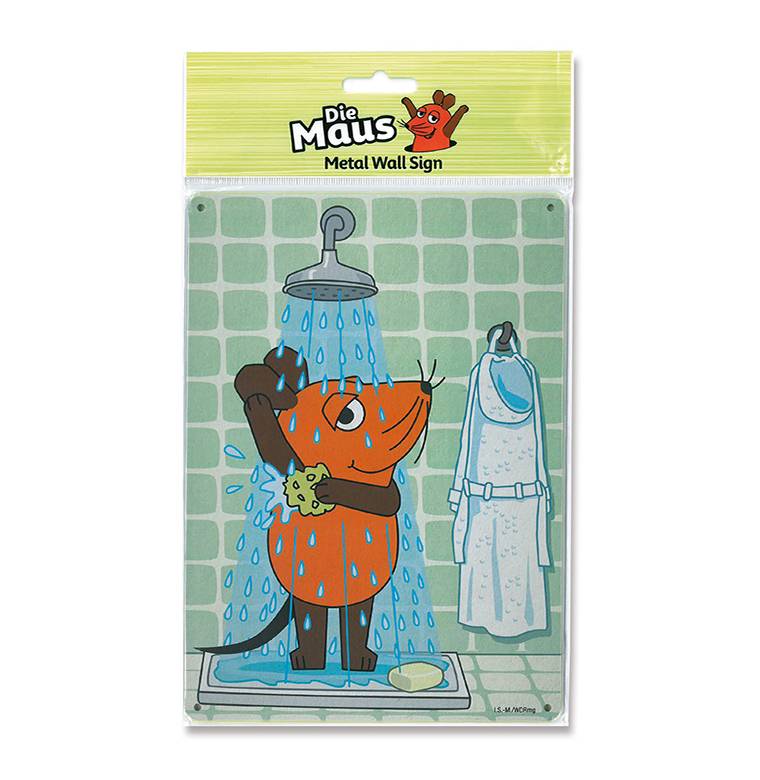 Logoshirt Die Sendung mit der Maus - Die Maus - Dusche - Blechschild A5 Großer Ausverkauf