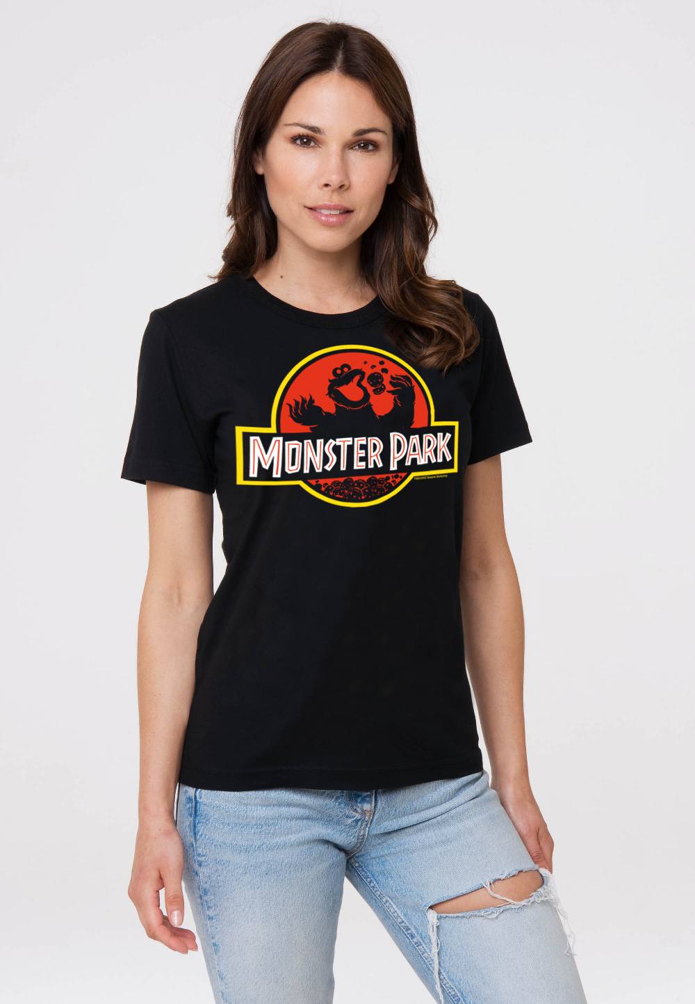 Logoshirt Sesamstrasse - Krümelmonster - Monster Park - T-Shirt Print - Damen Exklusivangebot