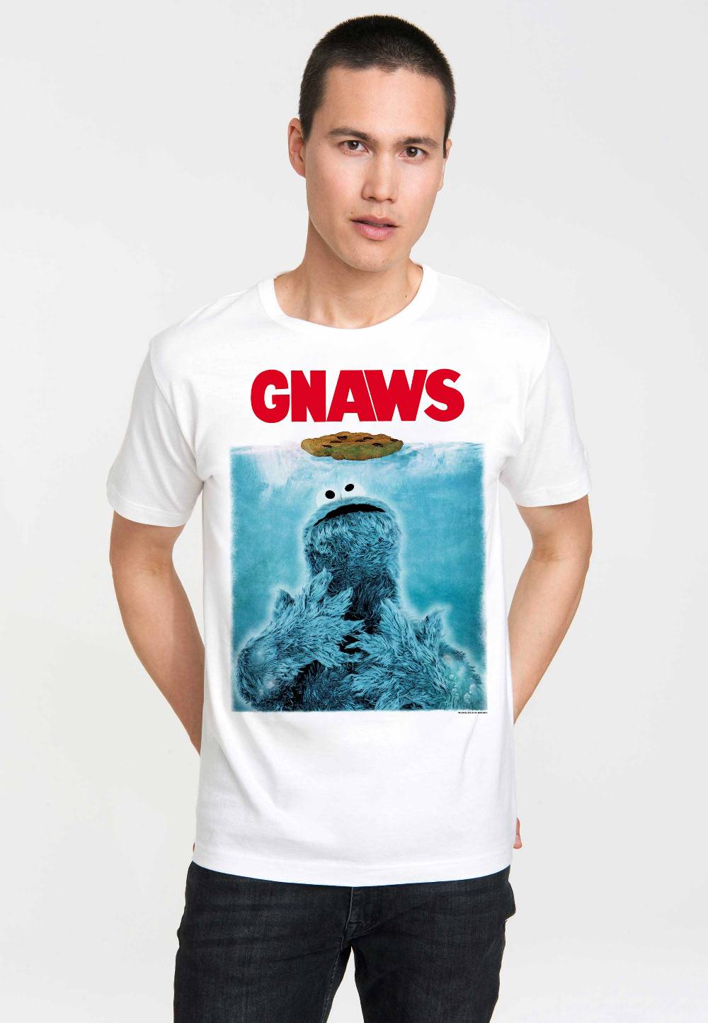 Logoshirt Sesamstrasse - Krümelmonster - GNAWS - T-Shirt Print - Herren Top Angebot