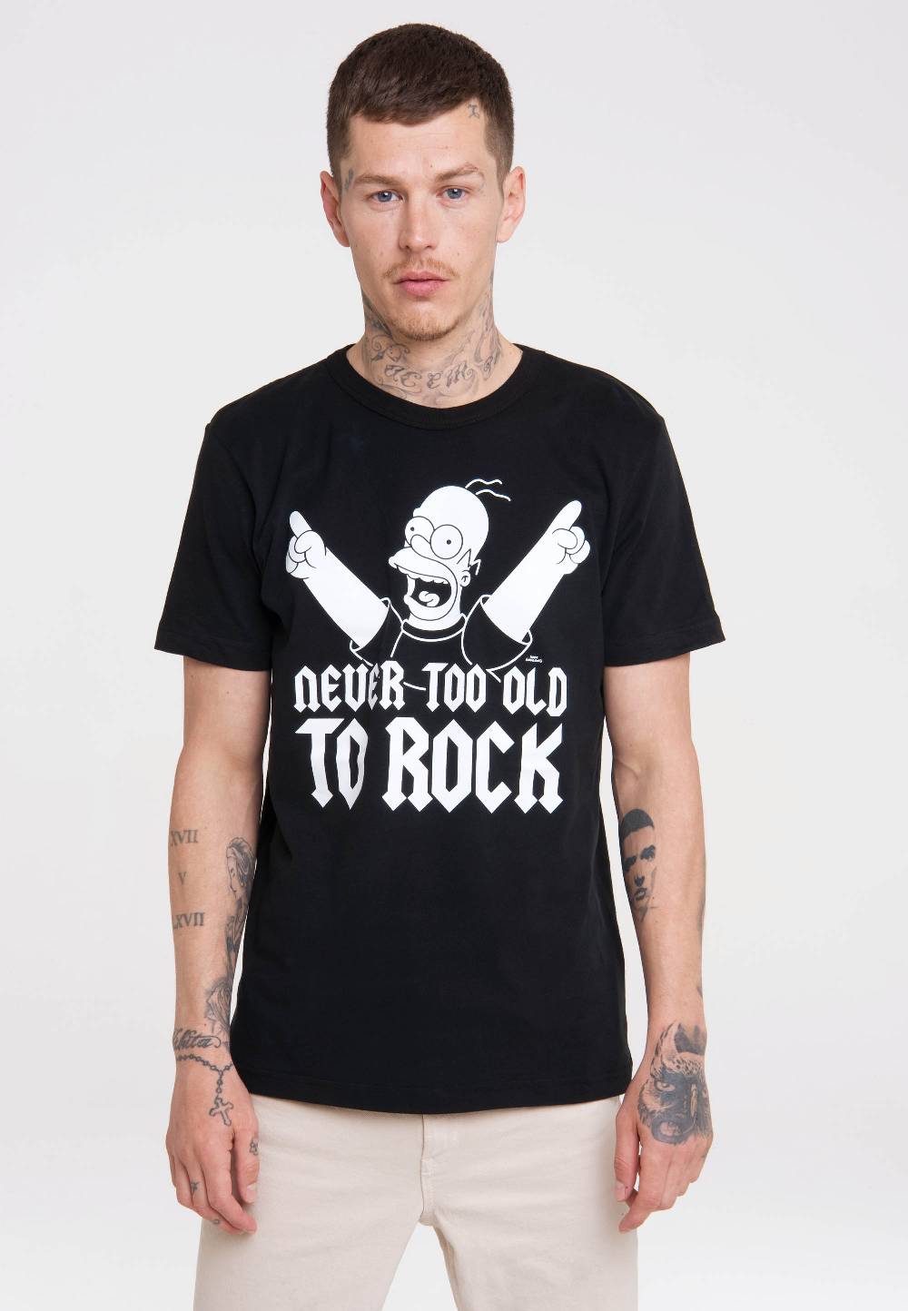 Logoshirt The Simpsons - Homer Simpson - Never Too Old To Rock - T-Shirt Print - Herren Bis zu 65% Rabatt