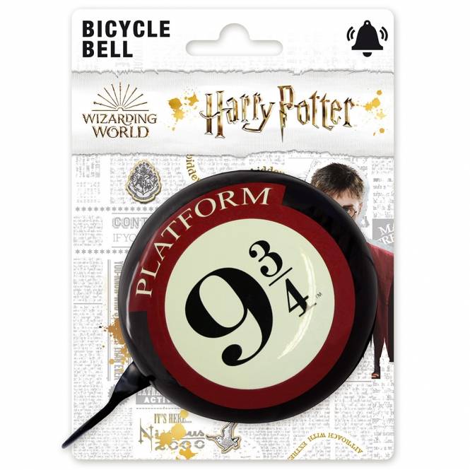 Logoshirt Gleis 9 3/4 - Logo - Harry Potter - Hogwarts Express - Fahrradklingel Retro - Groß - Ø 80 mm - Schwarz