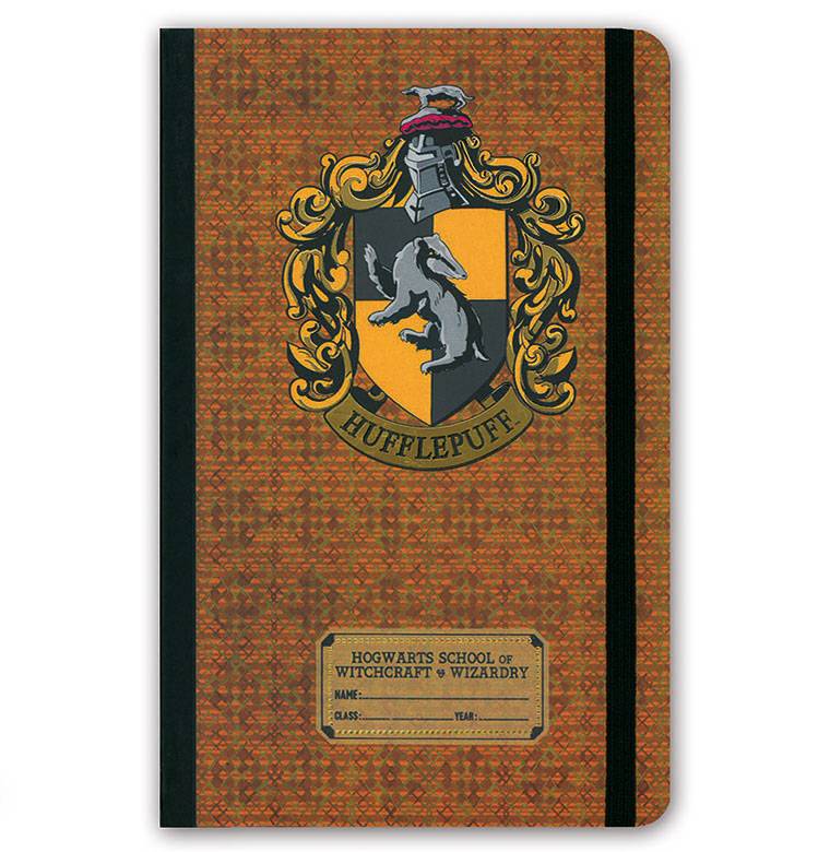 Logoshirt Harry Potter - Hufflepuff Logo - Hardcover Notizbuch A5 - mit Gummiband - Liniert