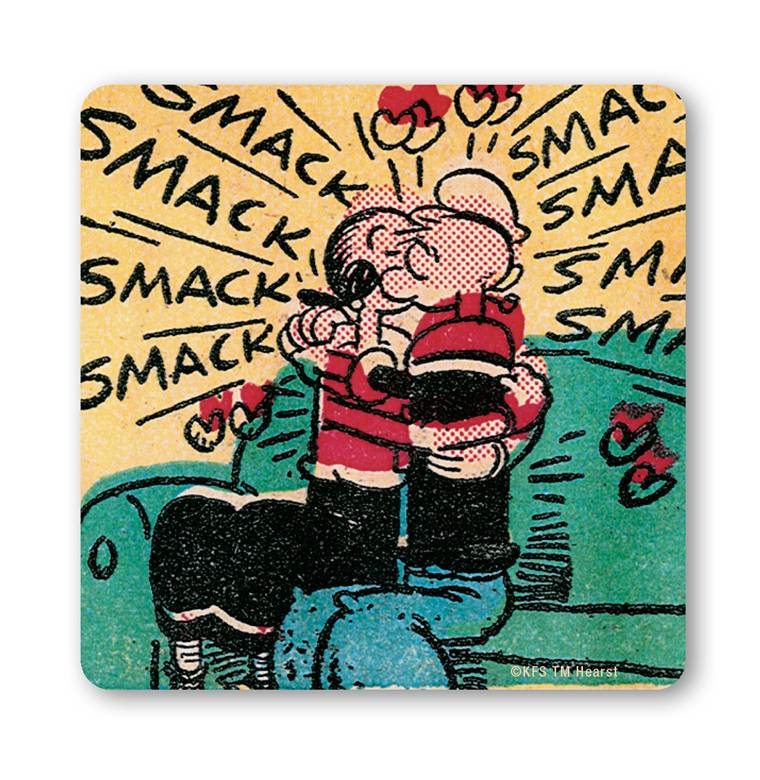 Logoshirt Popeye der Seemann - Popeye & Olivia - Smack, Smack - Untersetzer