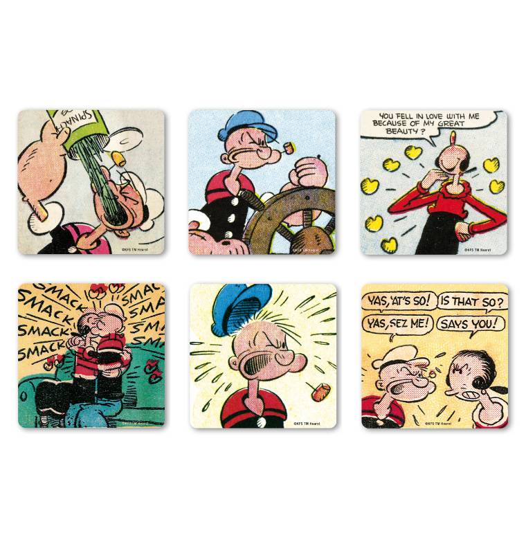 Logoshirt Der Seemann - Popeye & Olivia - 6er Set - Untersetzer