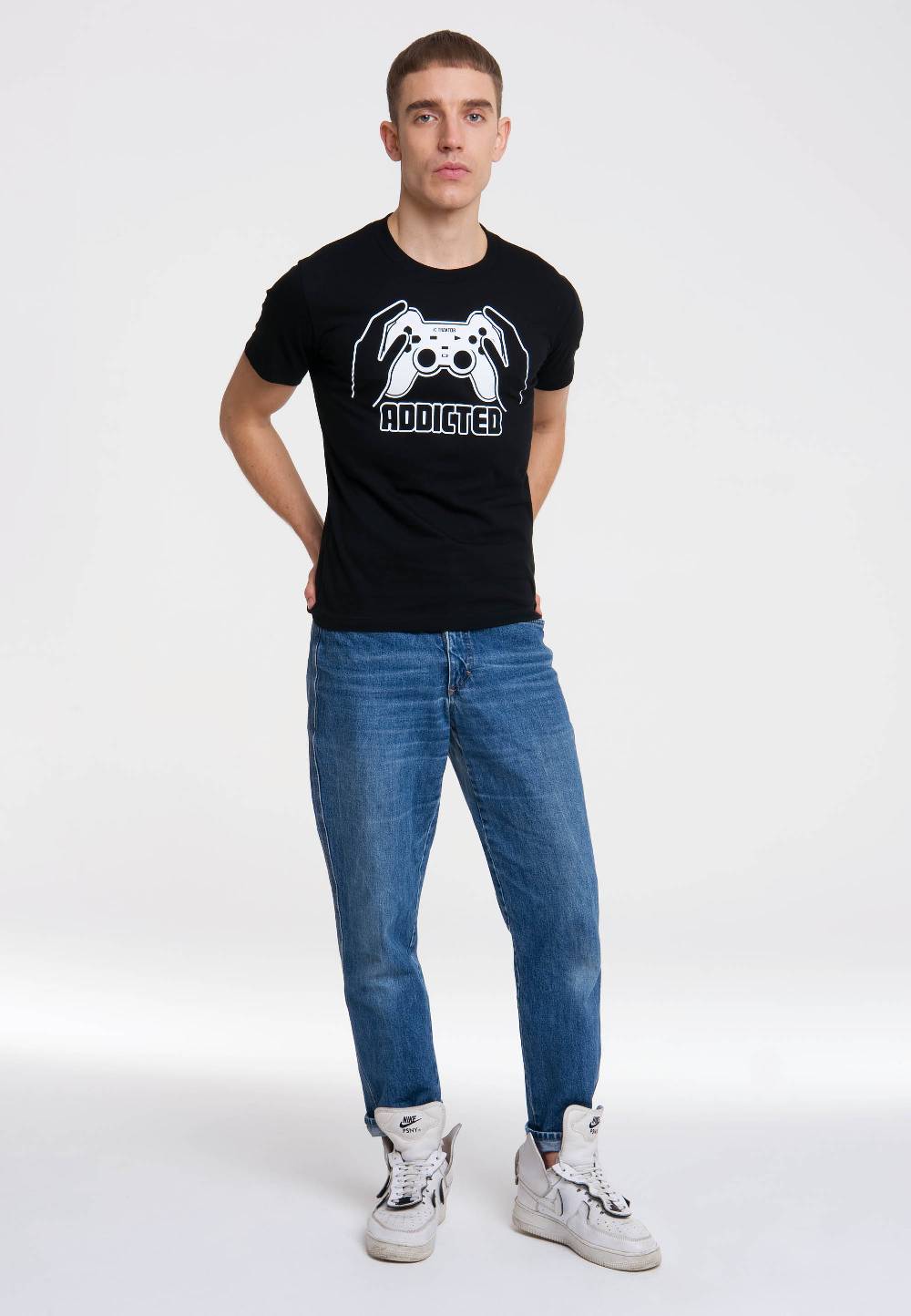Logoshirt Addicted - Gamecontroller - T-Shirt Print Super Sparpreis