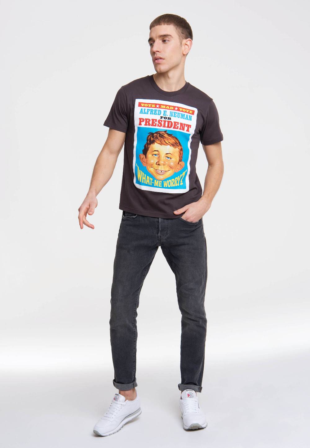 Logoshirt Mad Magazin - Alfred E. Neumann - For President - T-Shirt Print Sonderangebot der Fabrik