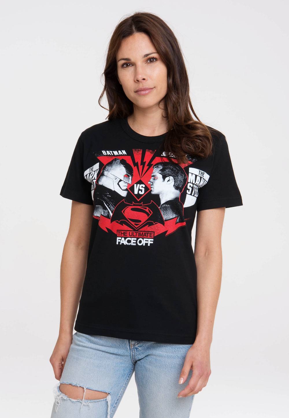 Logoshirt Batman v Superman - The Ultimate Face Off - DC Comics - T-Shirt Print - Damen Fabrikladen