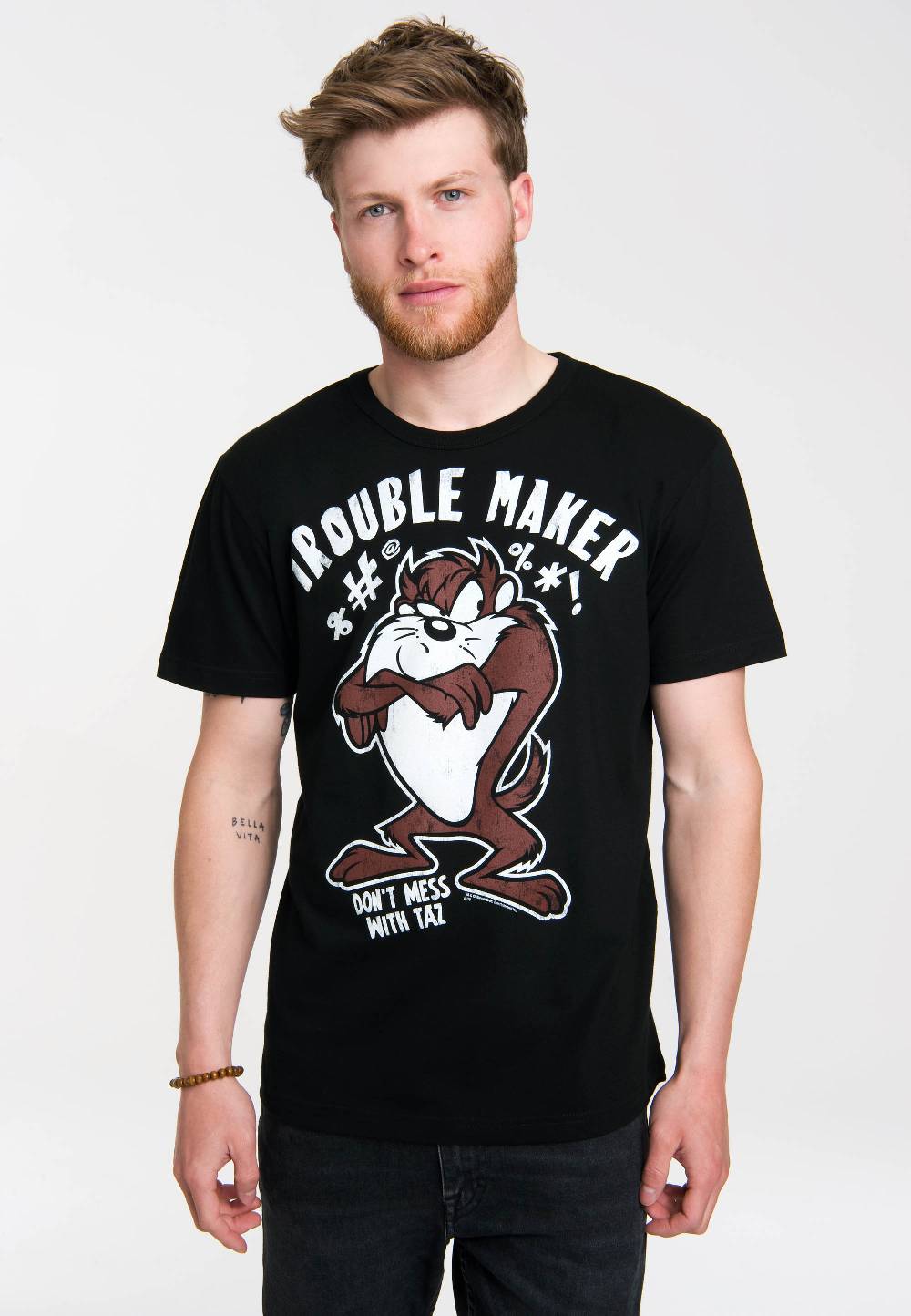 Logoshirt Looney Tunes - Taz - Tasmanischer Teufel - Trouble Maker - T-Shirt Print - Herren Black Friday Preise