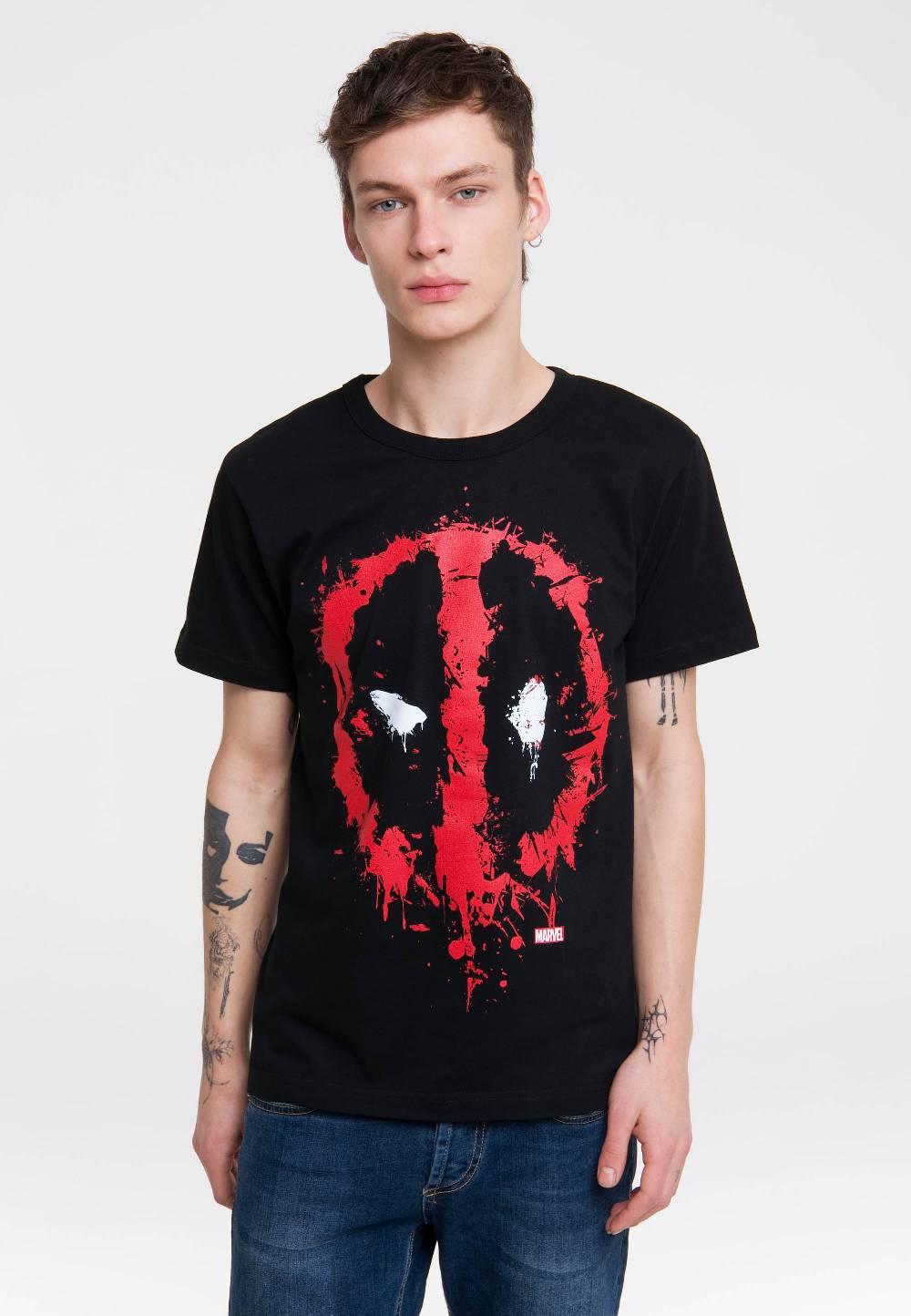 Logoshirt Deadpool Face - Marvel Comics - T-Shirt Print - Herren Fabrik Onlineshop