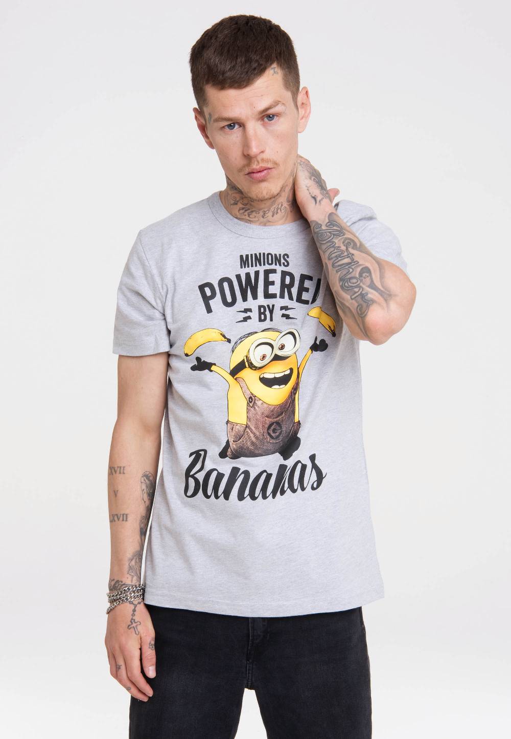 Logoshirt Minions - Bob - Powered By Bananas - T-Shirt Print - Herren Zeitlich begrenztes Angebot