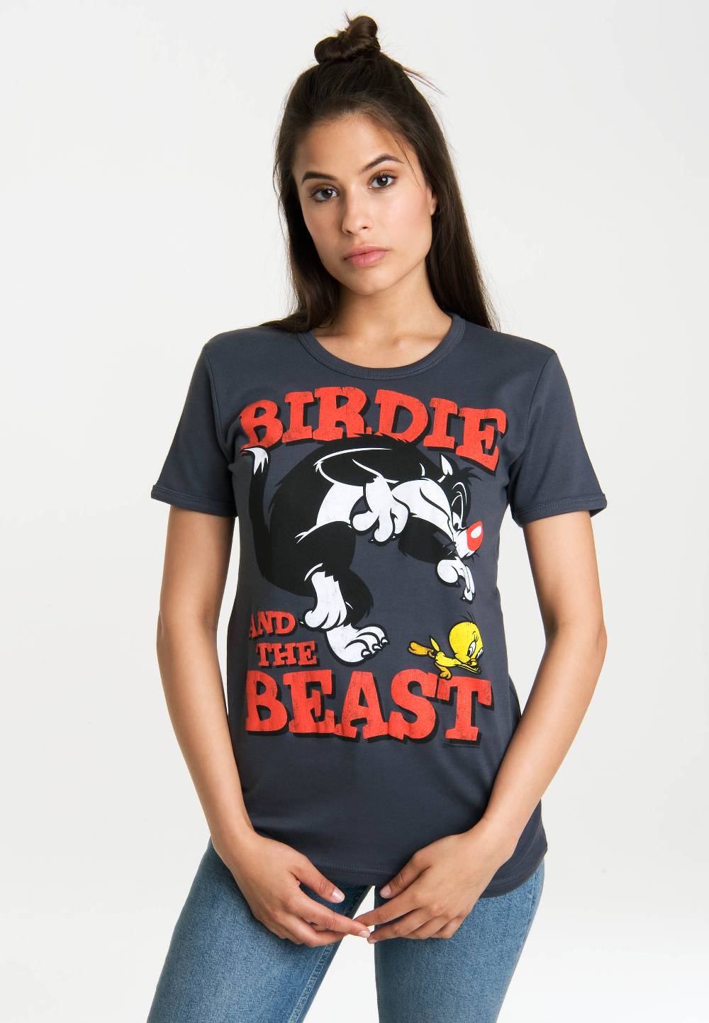 Logoshirt Looney Tunes - Sylvester & Tweety - Birdie & The Beast - T-Shirt Print - Damen Bestseller