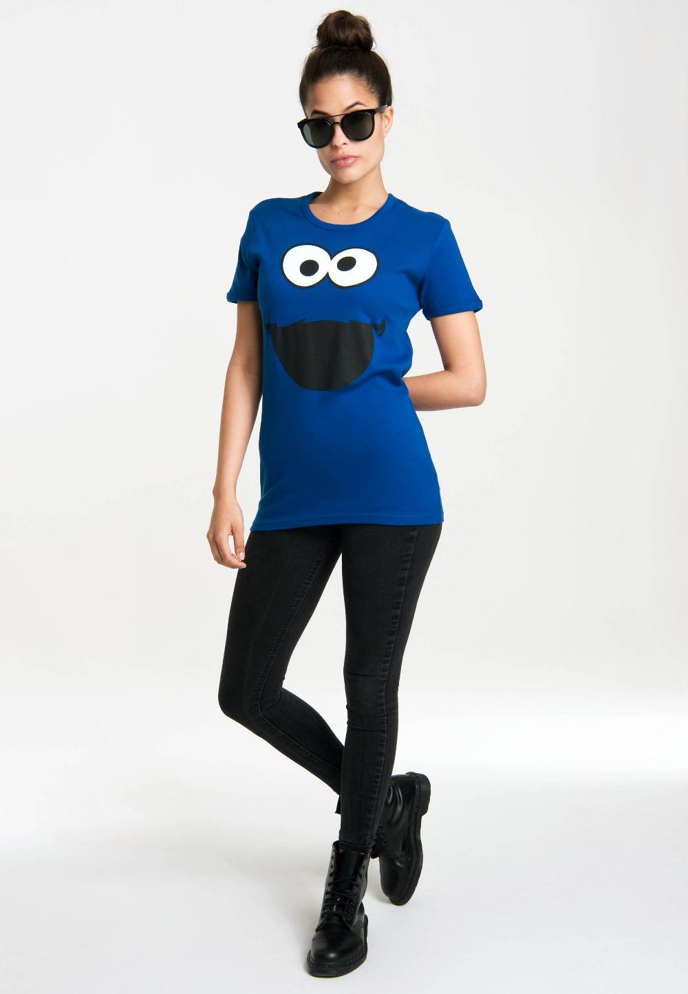 Logoshirt Sesamstrasse - Krümelmonster - Gesicht - T-Shirt Print - Damen Kostenlose Rückgabe