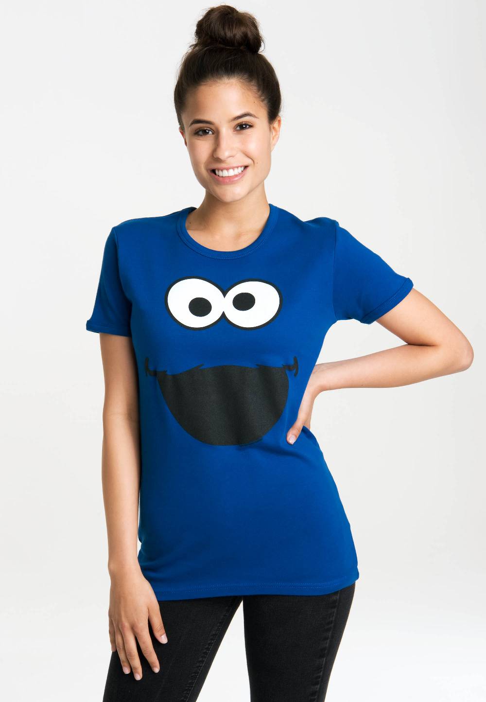 Logoshirt Sesamstrasse - Krümelmonster - Gesicht - T-Shirt Print - Damen Kostenlose Rückgabe